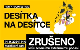 POZOR! Festival Desítka na Desítce se ruší!