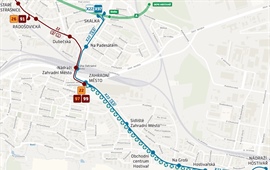 Dočasné přerušení provozu tramvají v úseku Zahradní Město - Nádraží Hostivař
