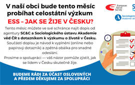 V listopadu proběhne celostátní průzkum „Jak se žije v Česku?“